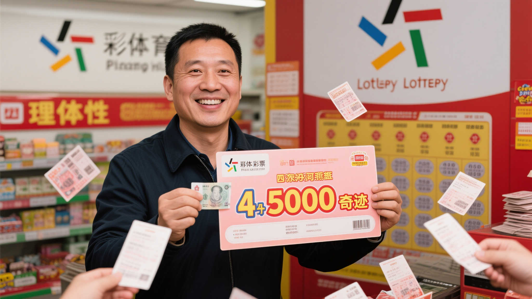 男子凭人民币编码灵感 4元投注中体彩500万